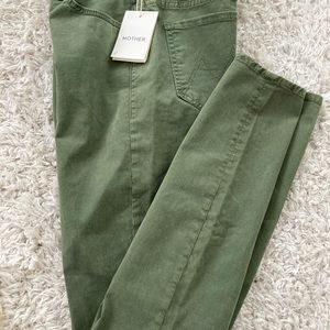 MOTHER Olive Green Pants, New with Tags, Size 27